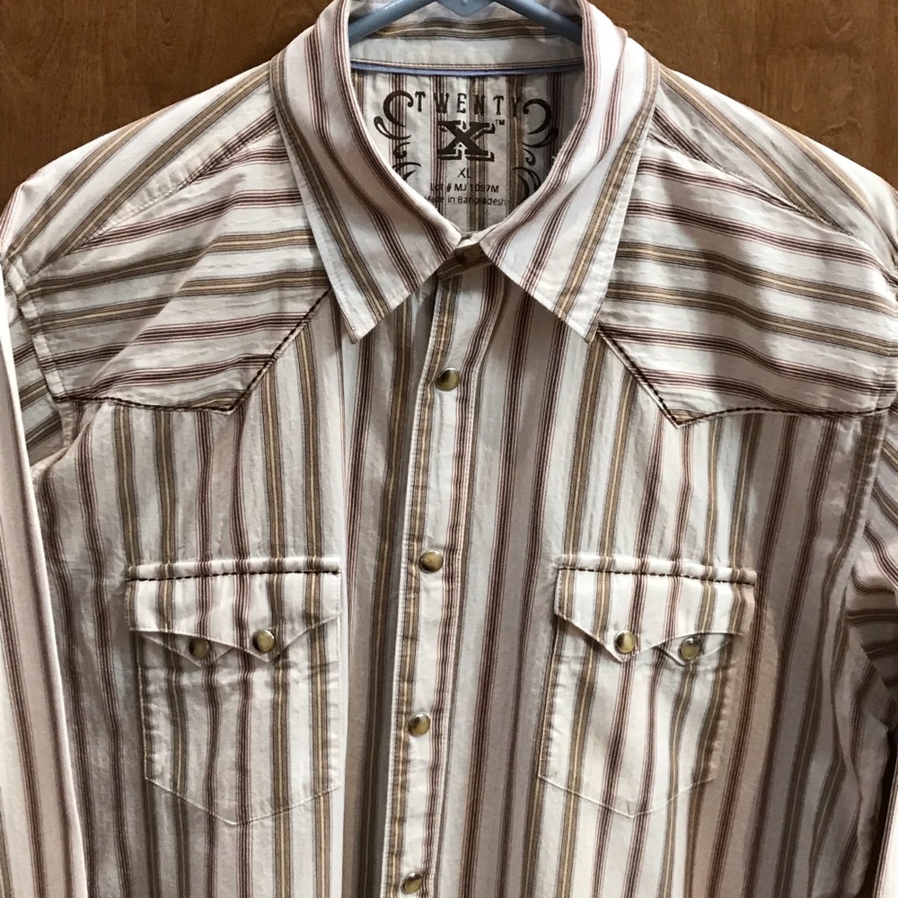Twenty X Men’s Long Sleeve Button Snap Shirt XL